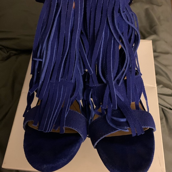 Steve Madden Blue fringe heels - Picture 2 of 5